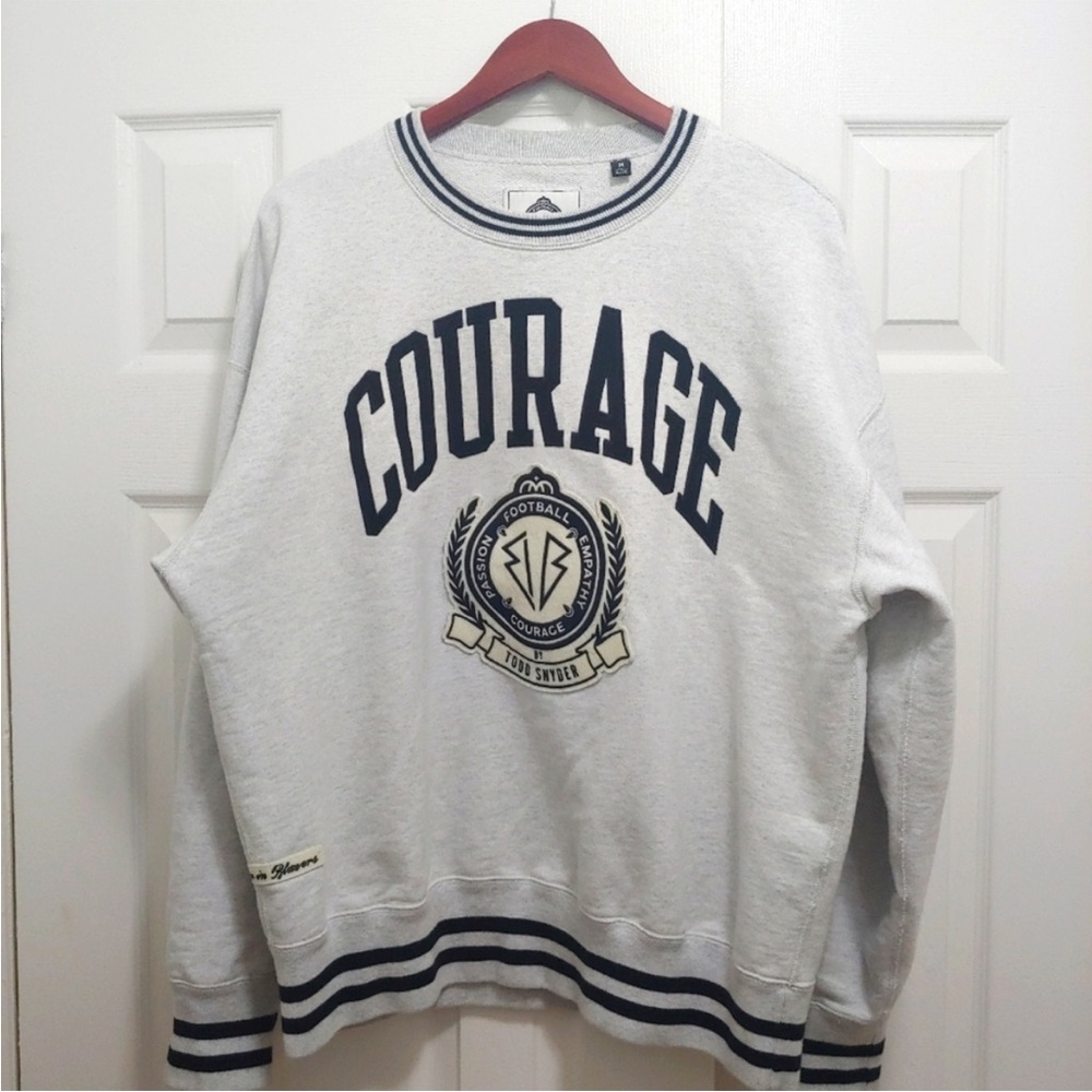 Todd Snyder Gray Crewneck Sweater with Courage Design